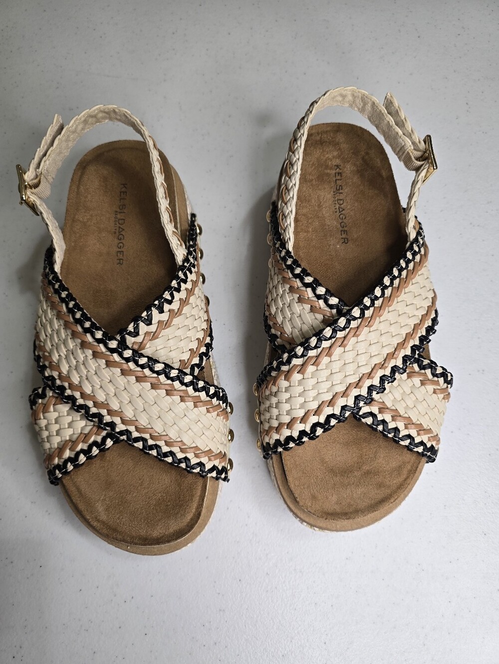Kelsi Dagger Brooklyn Pace Raffia Platform Sandals Women's 6.5 New In Box - Picture 3 of 8